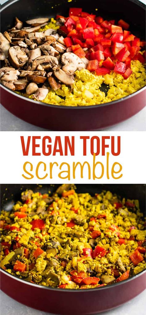 Tofu Scramble Recipe, Vegan Tofu Scramble, Veggie Society, Tofu Scramble Vegan, Scrambled Tofu Recipe, Kala Namak, Tofu Recipes Vegan, Vegan Tofu, Bell Pepper Recipes