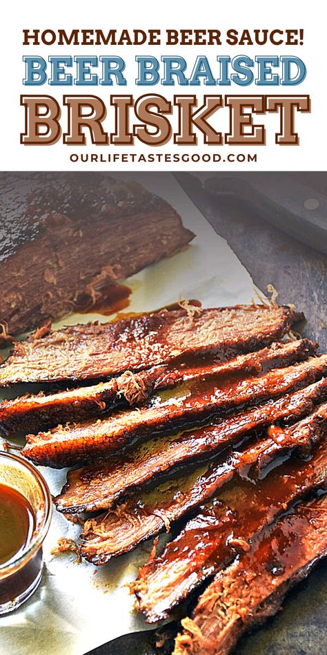 Beer Braised Brisket, Beer Brisket Recipes, Braised Beef Brisket Recipes, Braised Beef Brisket, Beer Braised Beef, Grilled Brisket, Braised Meat, Brisket Oven, Tender Brisket