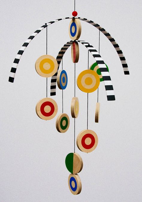 Modern Wooden Hanging Mobile for children baby nursery home Coat Hanger Mobile, Wooden Mobile Nursery, Brass Mobile, Homemade Mobile, Alexander Calder Mobile, Calder Mobile, Kids Rooms Inspo, Mobile Sculpture, Holiday Baby Shower