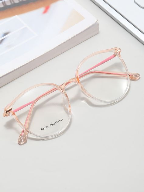 Collar    Full Rim Glasses Embellished   Women Accessories Cute Frames For Glasses, Light Pink Glasses, Trending Glasses Frames, Cute Glasses For Women, Aesthetic Glasses Frames, Pink Glasses Frames, Glasses Frames For Girl, Clear Glasses Frames Women, Glasses Women Fashion Eyeglasses