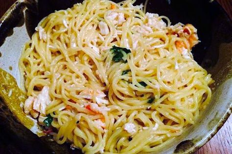 Garlic Crab Noodles recipe on Food52 Crab Noodles, Crab Pasta Recipes, Dungeness Crab Recipes, Garlic Crab, Garlic Noodles Recipe, Crab Pasta, Spicy Crab, Crab Meat Recipes, Noodle Recipe