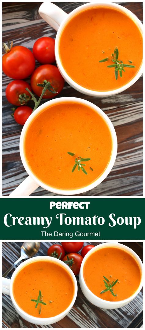 Creamy Tomato Soup Recipe, Recipe With Cream Cheese, Chicken Breast Crockpot Recipes, Cream Of Tomato, Cream Of Tomato Soup, Crockpot Chicken Breast, Tomato Soup Homemade, Tomato Soup Recipe, Roasted Tomato Soup