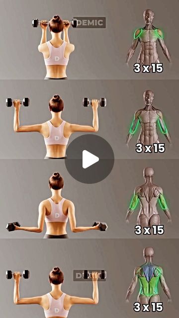 Shoulder Exercises For Women, Back Fat Exercises At Home, Back Fat Exercises, Dumbbell Workout Routine, Upper Body Dumbbell Workout, Arm Workout Women, Arm Exercises, Daily Workouts, Gym Tips