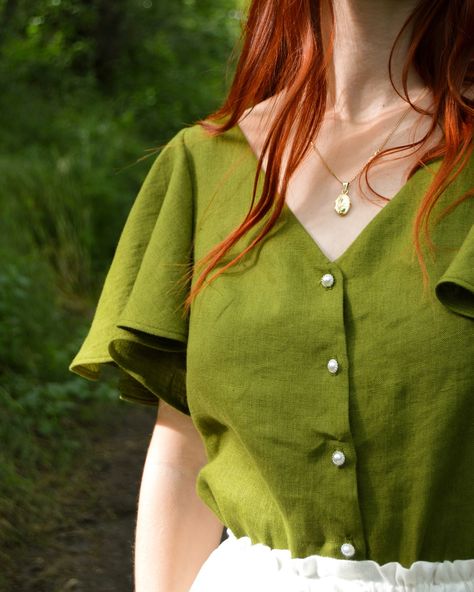 I felt like a fairy in this outfit 🥹 Juliette blouse in amazing moss green and Mary skirt in ivory linen Moss Green Outfit, Green Outfit, Moss Green, Felt, Blouses, Skirt, Green, On Instagram, Instagram