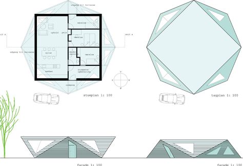 crystal-house-eva-harlou-housing-architecture-modern-danish-architect_small Diamond Shaped House, Diamond Architecture Concept, Sacred Geometry House Plans, Triangle Model Architecture, Triangle Architecture Concept, Crystal House, Housing Architecture, House Concept, Architecture Modern