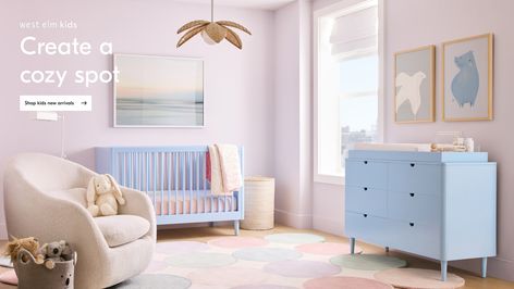 Kids All New Modern Kids Room Design, West Elm Kids, Nursery Glider, Modern Kids Room, Rocking Chair Nursery, Nursery Chair, Convertible Crib, Room Planner, Nursery Inspiration