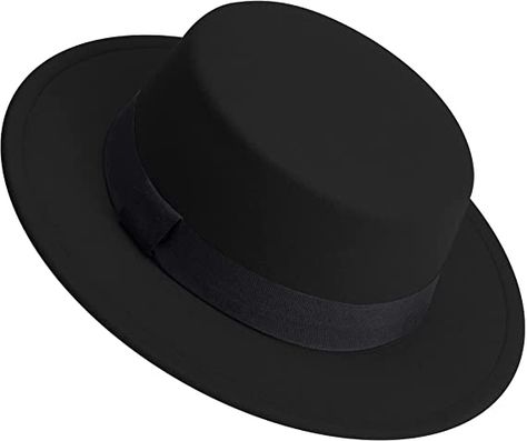 Classic Fedora Hat Flat Top Hat Felt Pork Pie Hat Wide Brim Church Derby Cap for Women and Men Black at Amazon Men’s Clothing store Flat Top Hat, Hat Felt, Pork Pie Hat, Hat Wide Brim, Hat Types, Pork Pie, Wide Brimmed Hats, Black Hat, Flats Top