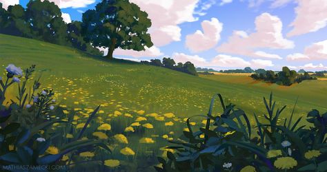 Open fields concept art Environment Sketch, Environment Painting, Arte Indie, Landscape Concept, Landscape Background, Landscape Drawings, Fantasy Art Landscapes, Landscape Illustration, 판타지 아트