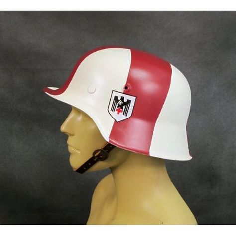 German WWII M42 Combat Medic Red Cross Helmet: German Motorcycle Helmet, Field Medic, History Humour, Soldier Helmet, Combat Helmet, German Helmet, Ww2 Uniforms, Ww2 Soldiers, Combat Medic