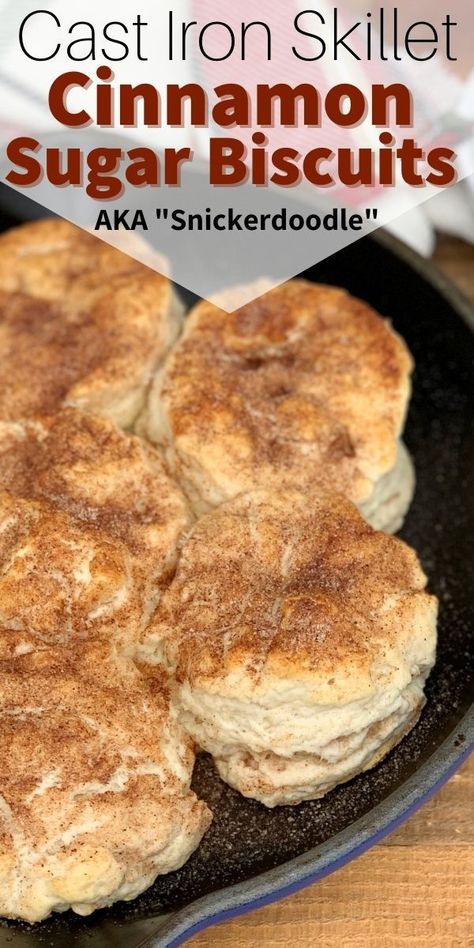 Cinnamon Sugar Biscuits in a Cast Iron Skillet. Cinnamon Bites Recipe, Cinnamon Sugar Biscuits, Skillet Biscuits, Cinnamon Bites, Cinnamon Biscuits, Sugar Biscuits, Iron Skillet Recipes, Flaky Biscuits, Cast Iron Skillet Recipes