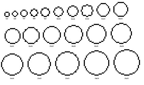 How to make pixel/cross stitch circles Circle Minecraft Guide, Pixel Art Circle, Minecraft Circle Guide, Minecraft Dimensions, Circle Pixel Art, Minecraft Circle Chart, Minecraft Dome, Minecraft Facts, Minecraft Circle