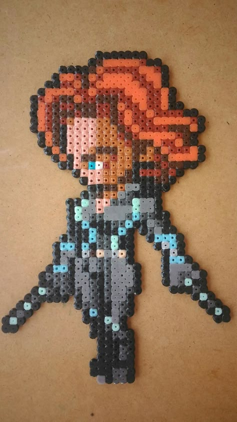 Black Widow - Avengers Perler Beads Black Widow Perler Beads, Avengers Perler Beads, Avengers Perler, Pixel Beads, Hama Beads Design, Hama Bead, Pixel Art Characters, Pixel Art Grid, Bead Sprite