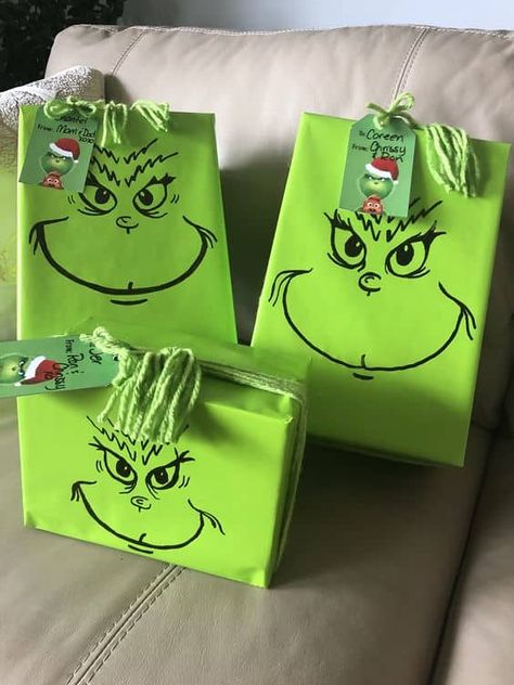 Grinch Gift Bags, Themed Christmas Party Ideas, Grinch Themed Christmas Party, Grinch Themed Christmas, Themed Christmas Party, Grinch Ideas, Grinch Tree, Crafts 2024, Grinch Trees