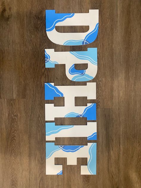 Wood Greek Letters Painted, Painting On Wood Letters Cute Ideas, Wood Sorority Letters, Painted Letter Designs, Kd Letters Painted, Phi Mu Letters Painted, Painted Greek Letters Ideas, Adpi Letters Painted, Painting Sorority Letters