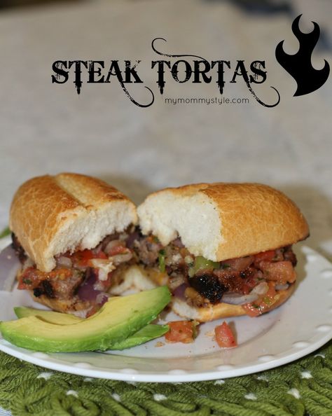 Tortas Recipe, Mexican Tortas Recipe, Mexican Sandwiches, Tortas Sandwich, Mexican Steak, Crusty Rolls, Chile Colorado, Torta Recipe, Steak Sandwich