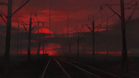 Dark Red Aesthetic, Red Aesthetic, Aesthetic Wallpaper, Dark Red, The Sun, I Hope, Train, Sun, Red