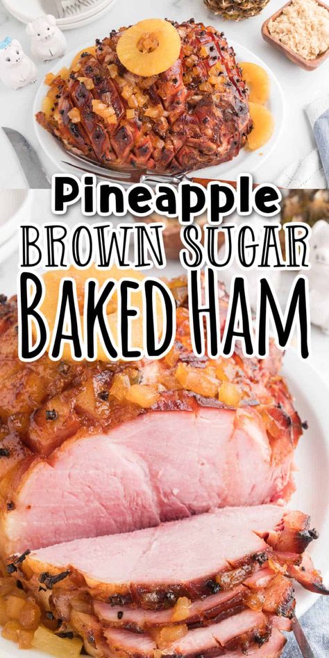 Slow Cooker Pineapple Ham, Brown Sugar Pineapple Ham, Thanksgiving Ham Recipes, Baked Ham With Pineapple, Brown Sugar Pineapple, Ham Recipes Crockpot, Slow Cooker Ham Recipes, Crockpot Foods, Ham Recipes Baked