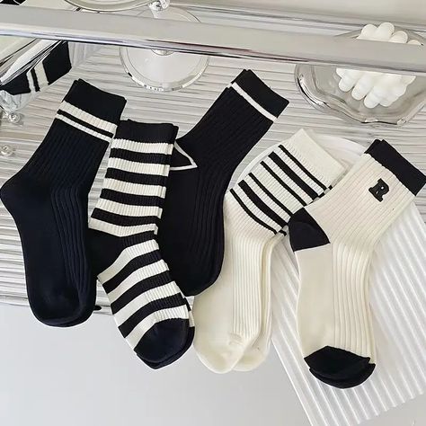 Faster shipping. Better Service. Nude Socks, Outdoor Socks, Fleece Socks, Style Preppy, Striped Socks, Calf Socks, Tube Socks, Casual Stripes, College Fashion