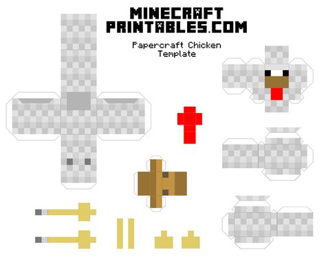 minecraft-printable-papercraft-chicken_small Minecraft Chicken, Printable Paper Toys Templates, Papercraft Minecraft Skin, Papercraft Templates Printables, Minecraft Papercraft, Minecraft Templates, Paper Toy Printable, Minecraft Printables, Minecraft Blocks