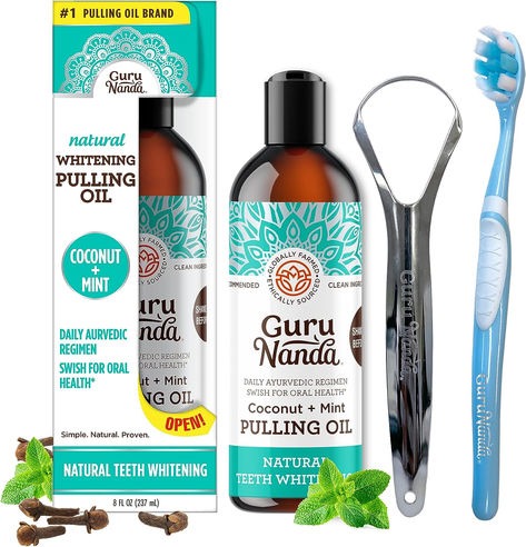 GuruNanda Coconut Oil Pulling with 7 Essential Oils and Vitamin D3, E, K2 (Mickey D), Helps with Fresh Breath, Teeth & Gum Health & More (1x8 fl oz) Coconut Pulling, Spiderverse Dr, Fennel Essential Oil, Alcohol Free Mouthwash, Ayurvedic Oil, Mint Oil, Coconut Oil Pulling, Oil Pulling, Gum Health