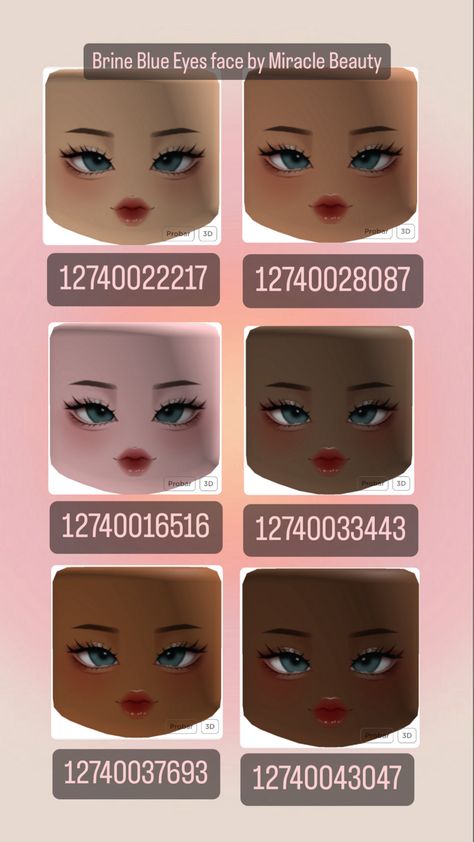 Rh Dance Studio Face Codes, Cute Roblox Faces, Roblox Face Codes, Makeup Blue Eyes, Roblox Id Codes, Alphabet Design Projects, Roblox Face, Roblox Id, Code Roblox