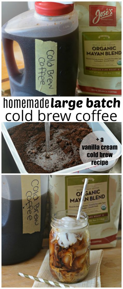 Vanilla Cream Cold Brew, Brew Coffee Recipe, Homemade Cold Brew Coffee, Cream Cold Brew, Cold Brew Coffee Recipe, Cold Brew Recipe, Making Cold Brew Coffee, Coffee Recipe, Vanilla Coffee