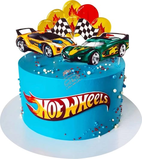 Hot Wheels Birthday Cake Buttercream, Birthday Cake Mcqueen, Hot Wheels Torte, Bolo Tema Hot Wheels, Mcqueen Cake Design, Mcqueen Theme Cake, Pastel Hot Wheels, Hot Wheels Cake Ideas, Cars Theme Birthday Cake