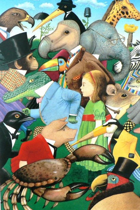 Anthony Brown ILLUSTRATION | How I reimagined Alice in Wonderland John Burningham, Anthony Browne, Mirror Illustration, England Art, John Tenniel, René Magritte, Alice In Wonderland Theme, Jolly Holiday, Picture Illustration