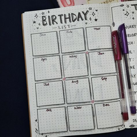 For the people like me, who forget the birthday dates! 🎂💐 This prompt helps you remember the birthdays those you wouldn’t want to miss to wish.😇 #bulletjournal #journalideas #journalling #personaljournal #birthdayjournalprompt #booksandjournal #books #reader #bookstagram Birthday Bullet Journal, Birthday Journal, Morning Routine Checklist, Routine Checklist, Collection Ideas, Birthday Dates, Journal Book, Birthday List, Personalized Journal