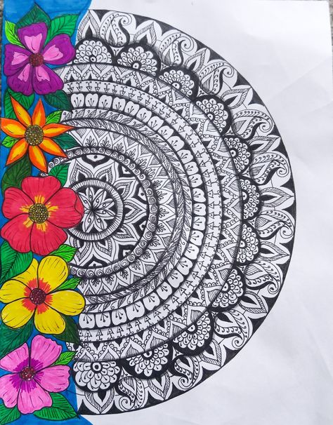 Mandala drawing, flower drawing, circle mandala art drawing Flower Drawing Circle, Circle Mandala Drawing, Flower Dot Painting, Micron Pen Drawing, Mandala Shapes, Mandala Art Drawing, What Is A Mandala, Draw Mandala, Dot Painting Ideas