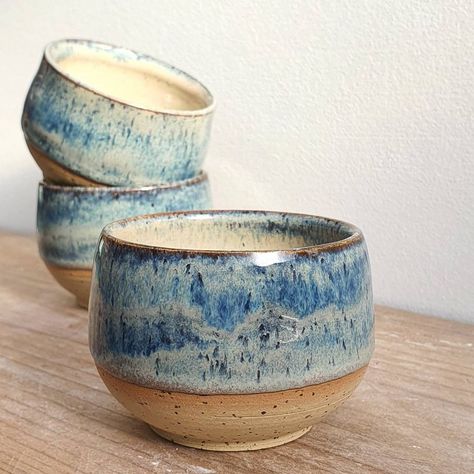 Handmade pottery by Michelle van Andel | Glazed with Amaco Potter's Choice Blue Midnight over Mayco Birch. Clay body is G&S 933. The Birch created some beautiful movement, and the… | Instagram Mayco Birch Glaze Combinations, Mayco Birch, Amaco Potters Choice, Mayco Glaze, River Birch, Glaze Combos, Amaco Glazes, Rustic Pottery, Functional Pottery