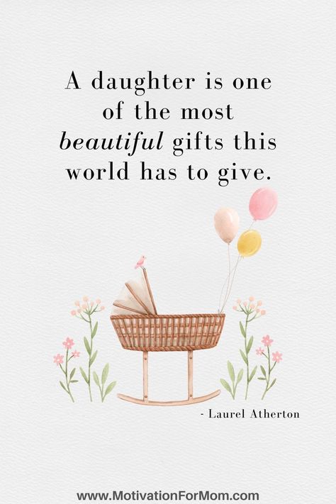 This list of baby girls quotes are all so great at explaining the joys of having a sweet baby girl. They are all quotes about having a daughter, and what life is like when you are expecting a new baby girl. Newborn Quotes Girl, Having A Daughter, New Mom Quotes, Shower Quotes, Newborn Quotes, In Loving Memory Quotes, Baby Scrapbook Pages