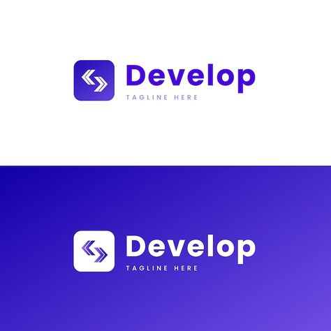 Free vector gradient code development lo... | Free Vector #Freepik #freevector #coding-logo #gradient-logo #logo-templates #logo Programmer Logo, Newspaper Template Design, Coding Logo, Web Development Logo, Development Logo, Developer Logo, Vector Gradient, Newspaper Template, Branding Agency