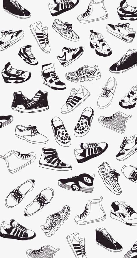 Shoes Background, Shoes Clipart, Sneakers Wallpaper, Shoes Wallpaper, Wall Paper Phone, Sneaker Art, Shoes Drawing, Phone Art, Hand Painted Shoes