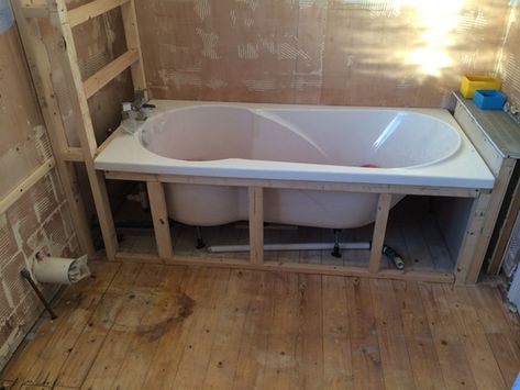 Bath Supporting Frame Before With Bathroom Installation In Leeds Bathroom Uk, Bathtub Installation, Bathtub Surround, Diy Bathtub, Drop In Tub, Drop In Bathtub, Bathtub Remodel, Bath Uk, Bathroom Installation