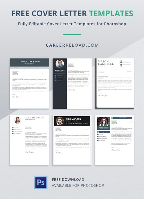 Download free Photoshop cover letter templates. Fully editable cover letter Photoshop templates. #PhotoshopTemplate #FreeCoverLetter #PhotoshopCoverLetter #PSCoverLetter Free Cover Letter Templates, Cover Letter Template Free, Free Cover Letter, Free Cover, Letter Template, Free Photoshop, Cover Letter Template, Photoshop Template, Templates Downloads