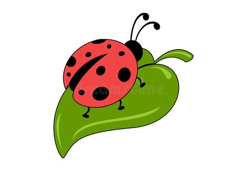 Ladybug Insect Drawing, Ladybug Drawing Insects, Drops Illustration, Cheerful Drawing, Ladybug On Leaf Drawing, Ladybug Clipart Black And White, Cute Ladybird Illustration, Ladybug On A Leaf, Ladybug On Leaf