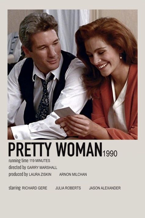 Pretty Woman Movie, 1990s Movies, Romance Movie Poster, Polaroid Movie Poster, Romcom Movies, Movie Tracker, Joe Black, Tv Show Couples, Girly Movies