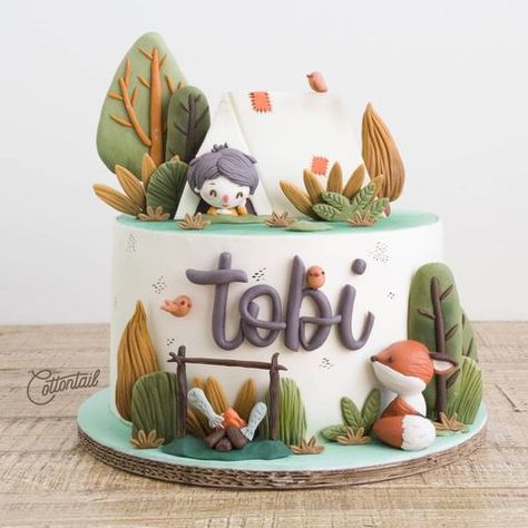 Cottontail Cake Studio (@cottontailcakestudio) • Foto dan video Instagram Viva Vanilla, Sister Cake, Tent Cake, Fall Birthday Cakes, Camping Cake, Camping Cakes, Cookie Recipes Decorating, Cakes Inspiration, Woodland Cake