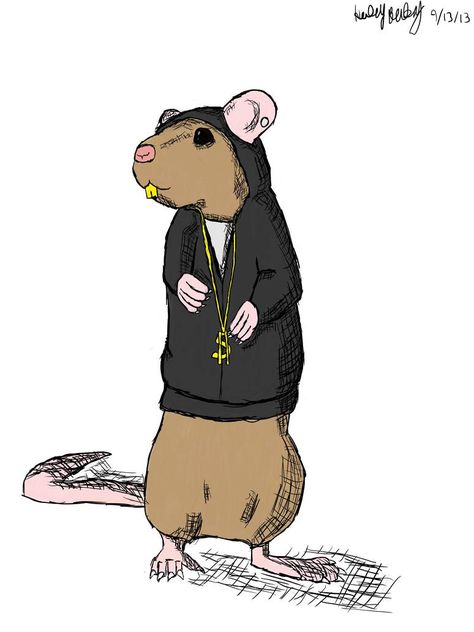 Hood Rat by Monster-Art94 on DeviantArt Anthropomorphic Ideas, Underground Illustration, Rat Cartoon, Rat Character, Character Flat Design, Logo Gamer, Cartoon Rat, Rat Boy, Hood Rat