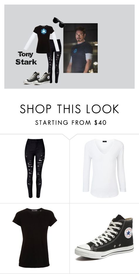 "Tony Stark" by skyequake on Polyvore featuring Joseph, Vince, Reactor, Converse, women's clothing, women, female, woman, misses and juniors Tony Stark Outfit, Female Tony Stark, Tony Stark Costume, Stark Outfit, Tony Stark Cosplay, Mcu Marvel, Fandom Outfits, Tony Stark, Clothing Women