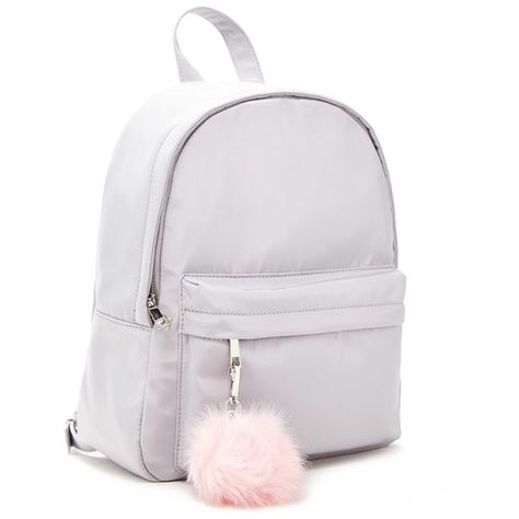 Forever21 Pom Pom Large Sheeny Backpack (333.735 IDR) ❤ liked on Polyvore featuring bags, backpacks, pom pom bag, rucksack bags, forever 21 backpacks, white bag and white backpack College Bags For Girls, Girly Backpacks, Pretty Backpacks, Pom Pom Bag, Rucksack Bags, Cute School Bags, Cute Mini Backpacks, Knapsack Bag, Forever 21 Bags