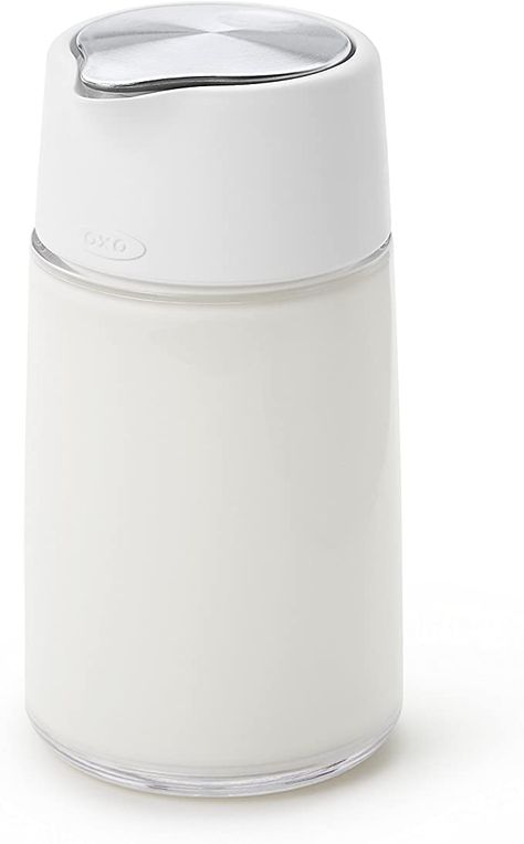 Amazon.com | OXO Good Grips Glass Creamer: Creamers Coffee Creamer Container, Creamer Container, Sugar Dispenser, Kitchen Gear, Glass Dispenser, Coffee Creamer, Cream And Sugar, Hinged Lid, Kitchen Utensils Gadgets