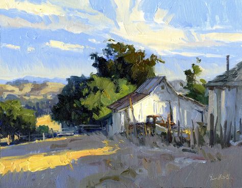 Mike Kowalski, Building Paintings, Building Painting, Barn Painting, Landscape Photography Nature, Building Art, Country Scenes, Acrylic Oil Painting, Plein Air Paintings