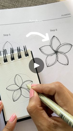 118K views · 7.3K reactions | Step by step frangipani 🌸✨⬇️
.
Try our easy to follow tutorial worksheets to learn how to doodle like a pro🌙🌿 Explore from a wide variety of guides to draw flowers, leaves , mandala, Zen doodles and much more ! 
.
Check out www.artsybeats.com or visit the LINK IN BIO 🔗
.
Explore, Create, Enjoy ☺️ 
.
Hours of creative fun awaits you ☝🏻
.
.
.
#floralinspiration #reelsofart #artoninsta #instaartexplorer #exploreart #reelstagram #floralart #flowerdrawing #bujoinspo #colormehappy #colorfulartwork #showmeyourflorals #floralvibes #sketchbookpage #watercolouring #watercolorflowers #peacefulart #artlessons #stepbystepart #flowerdoodle #showmeyourflorals #createwithartsybeats | Flower Doodles | Mandala | Zen art✨ | Iqlipse Nova · Savera How To Draw A Frangipani, Flower Doodles Easy Step By Step, How To Draw A Flower Step By Step, Doodle Tutorial Step By Step, Easy Flower Drawings Step By Step, How To Draw Flowers Easy, Zentangle Flowers Step By Step, How To Draw A Flower, How To Draw Flowers Step By Step