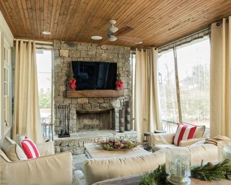 Wooden Beadboard Ceiling, Cabana Ceiling Ideas, Beadboard Ceiling Stained, Bead Board On Ceiling, Stained Beadboard Ceiling Porch, Beadboard Coffered Ceiling, Beadboard Ceiling Ideas, Sunroom Wood Ceiling, Bead Board Ceiling Living Room