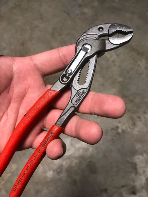 Forget those Channellocks. Buy these Knipex pliers instead! Best pliers out there, I highly recommend!! #Knipex #pliers #plumbing #hvac Pliers Organization, Milwaukee Tools Ace Hardware, Rivet Pliers, Jewelry Pliers Set, Lock Picking Tools Lockpickable, Edc Tools, Pliers, Hand Tools, Rat Rod