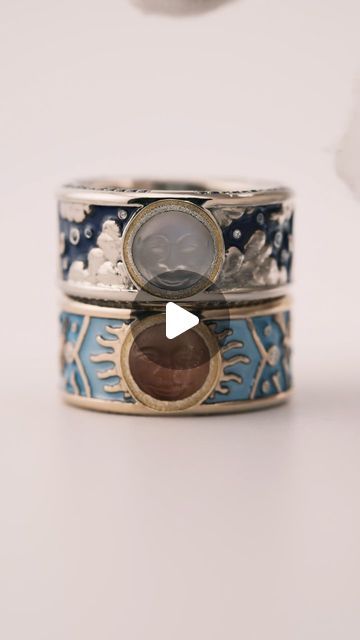 V.M. Saph Brooks on Instagram: "Sun/Moon rings in 14k gold with hand carved Oregon Sunstone and Moonstone. Sapphire, Diamond, and Vitreous glass enamel through out." Moon Rings, Sun And Moon Rings, Oregon Sunstone, Moon Ring, Ring Ideas, Sapphire Diamond, Sun Moon, Moonstone, Oregon