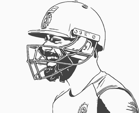 Virat Kohli Silhouette, Virat Kohli Art Sketch, Virat Kohli Drawing Outline, Virat Kohli Line Art, Virat Kohli Stencil Art, Virat Drawings, Virat Kohli Sketch Pencil, Virat Kohli Illustration, Virat Kohli Pencil Sketch