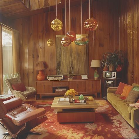 70s Inspired Living Room, 70s Living Room Decor, Living Room 70s, 1970s Living Room, 1970s Interior Design, 70s Room, 70s Living Room, 70’s Decor, 70s Interior Design